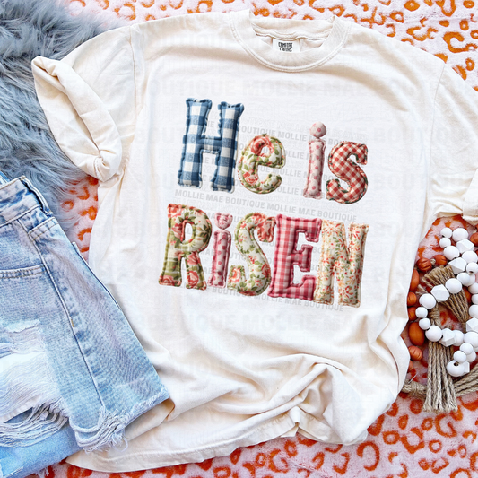 He Is Risen Patchwork Graphic Tee