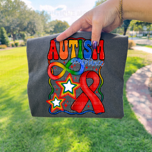 Autism Acceptance Rainbow Graphic Tee