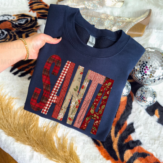 Santa Patchwork Christmas Sweatshirt
