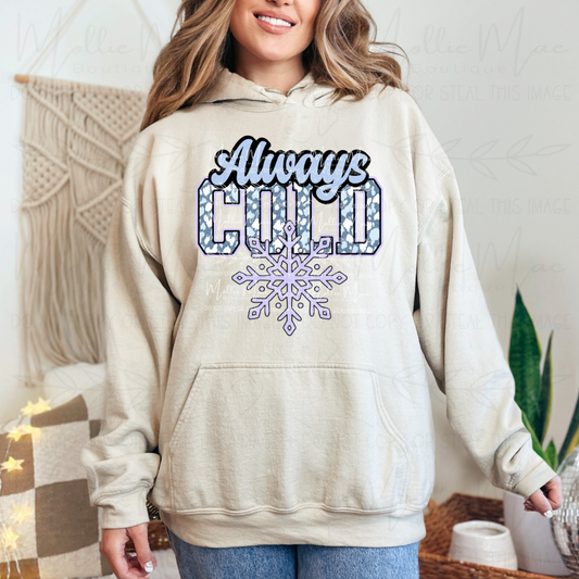 Always Cold Snowflake Graphic Hoodie