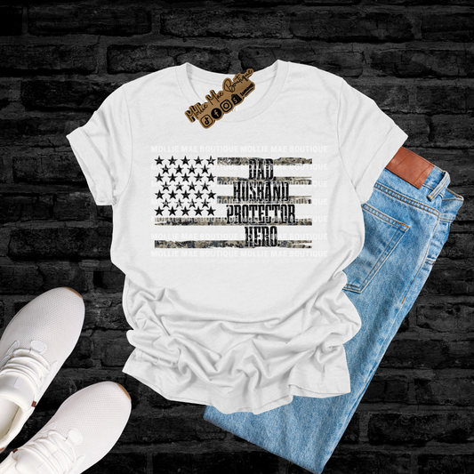 Dad Husband Protector Hero Tshirt