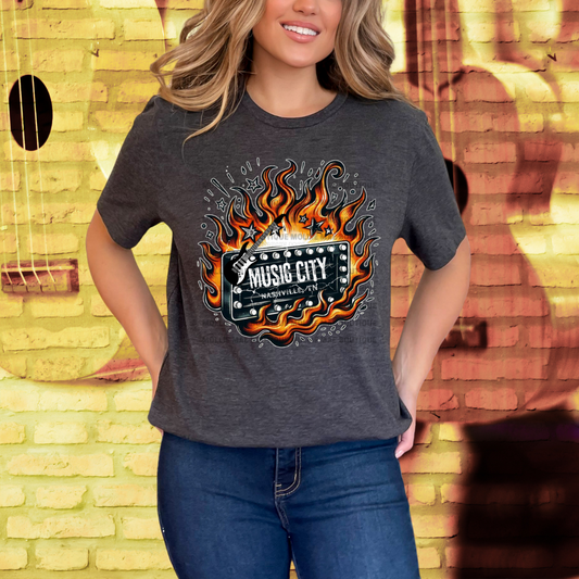 Flames Music City Nashville TN Tshirt