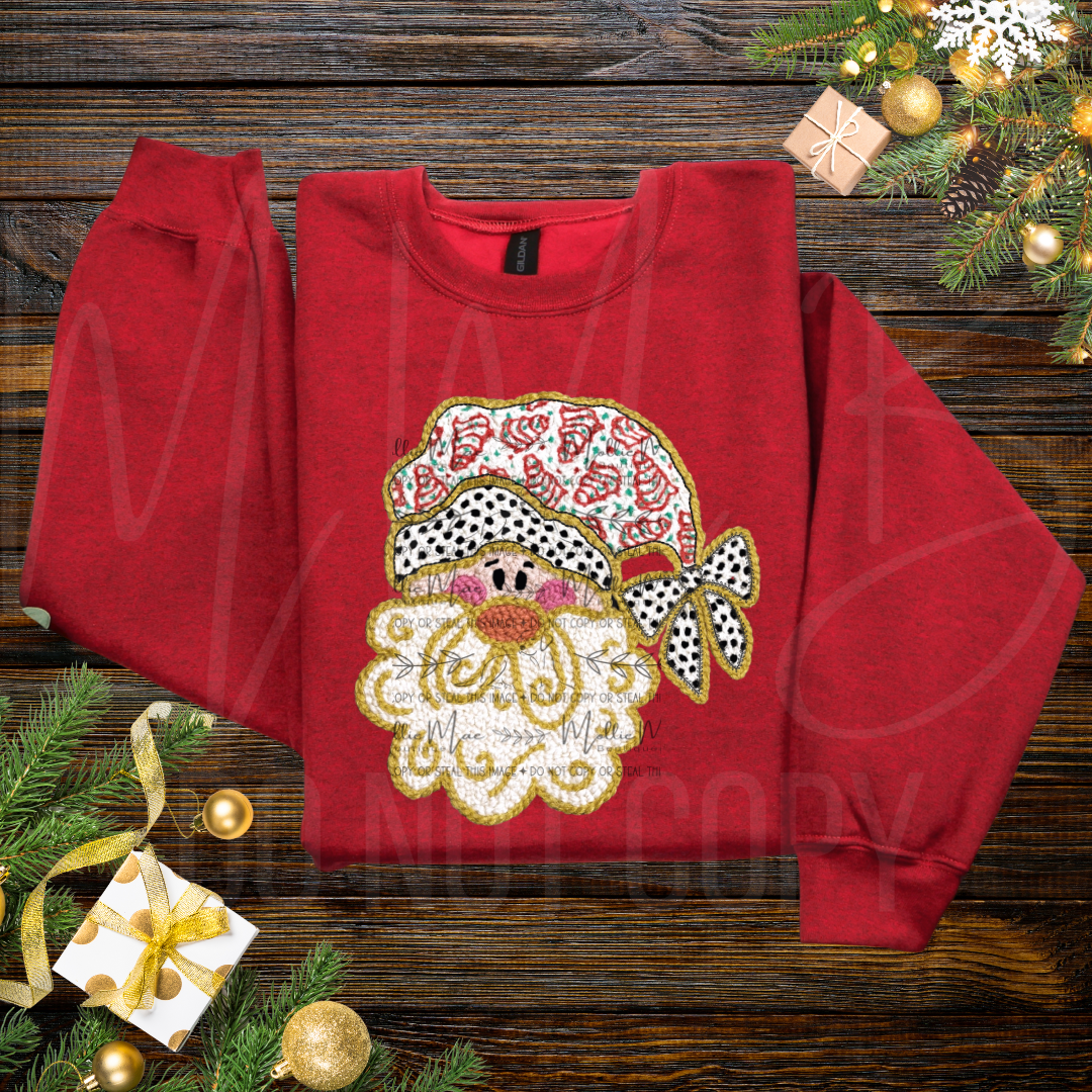 Sweet Santa Faux Yarn Crewneck