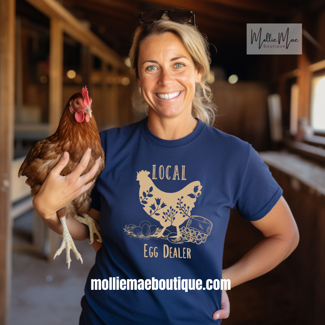 Local Egg Dealer with Floral Hen
