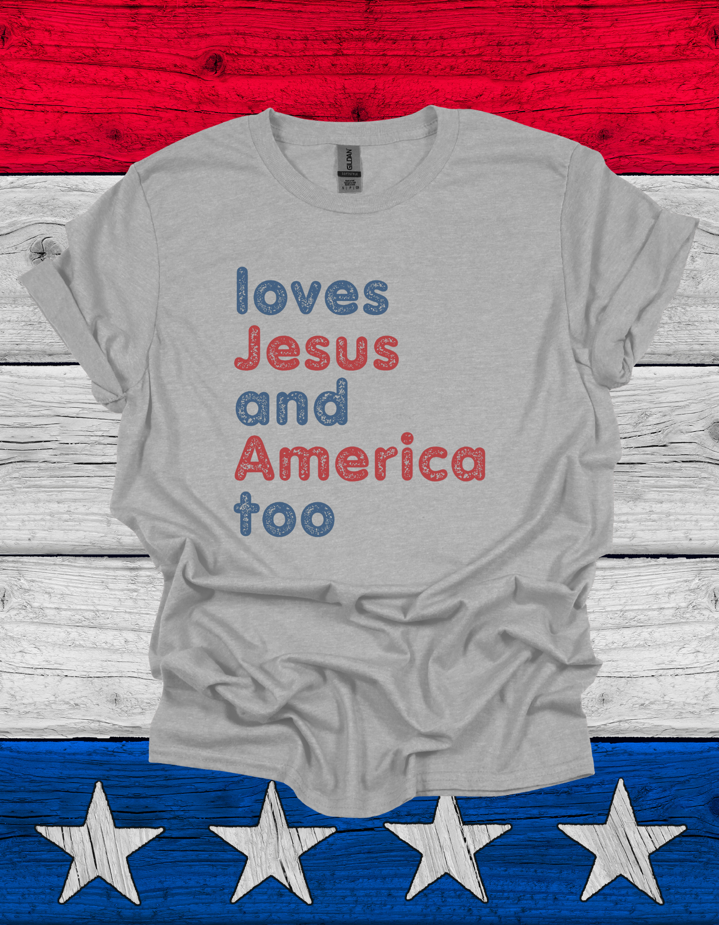 Loves Jesus and America Too Tshirt