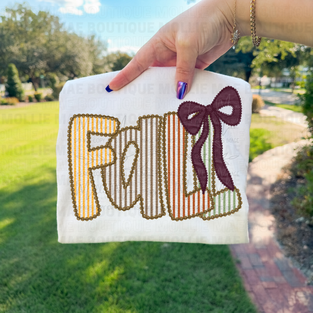 Fall Seersucker Graphic Tee | Comfort Colors Ivory, Bay, or Yam