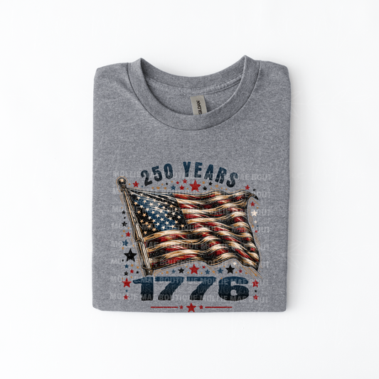 250 Years 1776 Vintage Flag Graphic Tee