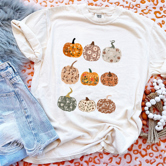 Patchwork Pumpkin Field Graphic Tee