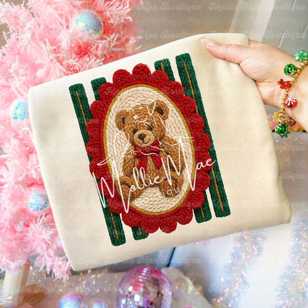 Faux Knit RL Teddie Graphic Sweatshirt