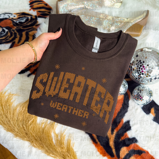 Sweater Weather Faux Knit Crewneck