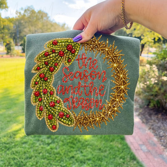 The Season and The Reason Faux Sparkle Graphic Tee