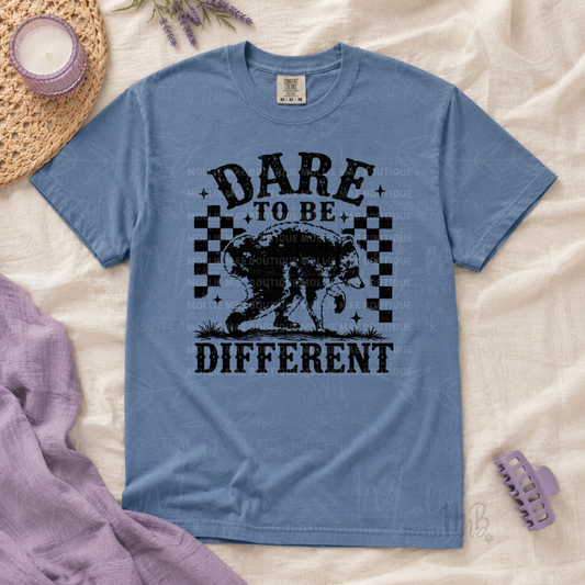 Dare to Be Different Raccoon Graphic T-Shirt