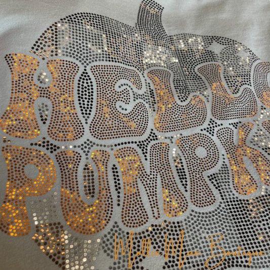 Hello Pumpkin Spangle Print Sweatshirt