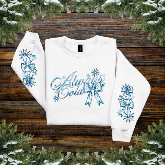 Always Cold Coquette Graphic Sweatshirt – Gildan® 18000 in White