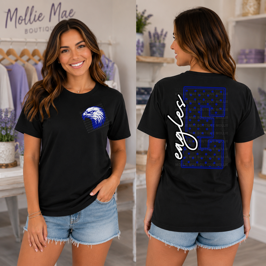 East Hickman Eagles Polka Dot Graphic T-Shirt