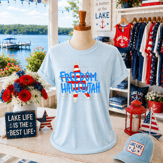 Freedom Hallelujah Patriotic Graphic Tee