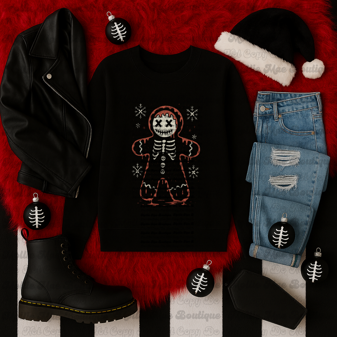 Deadly Ginger — Skellybread Man Graphic Sweatshirt (Black)