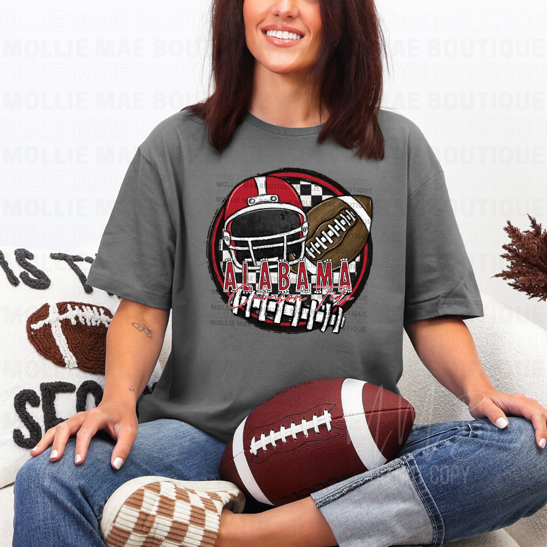 Alabama Football Graphic Tee – Gildan Softstyle Charcoal (S–3X)
