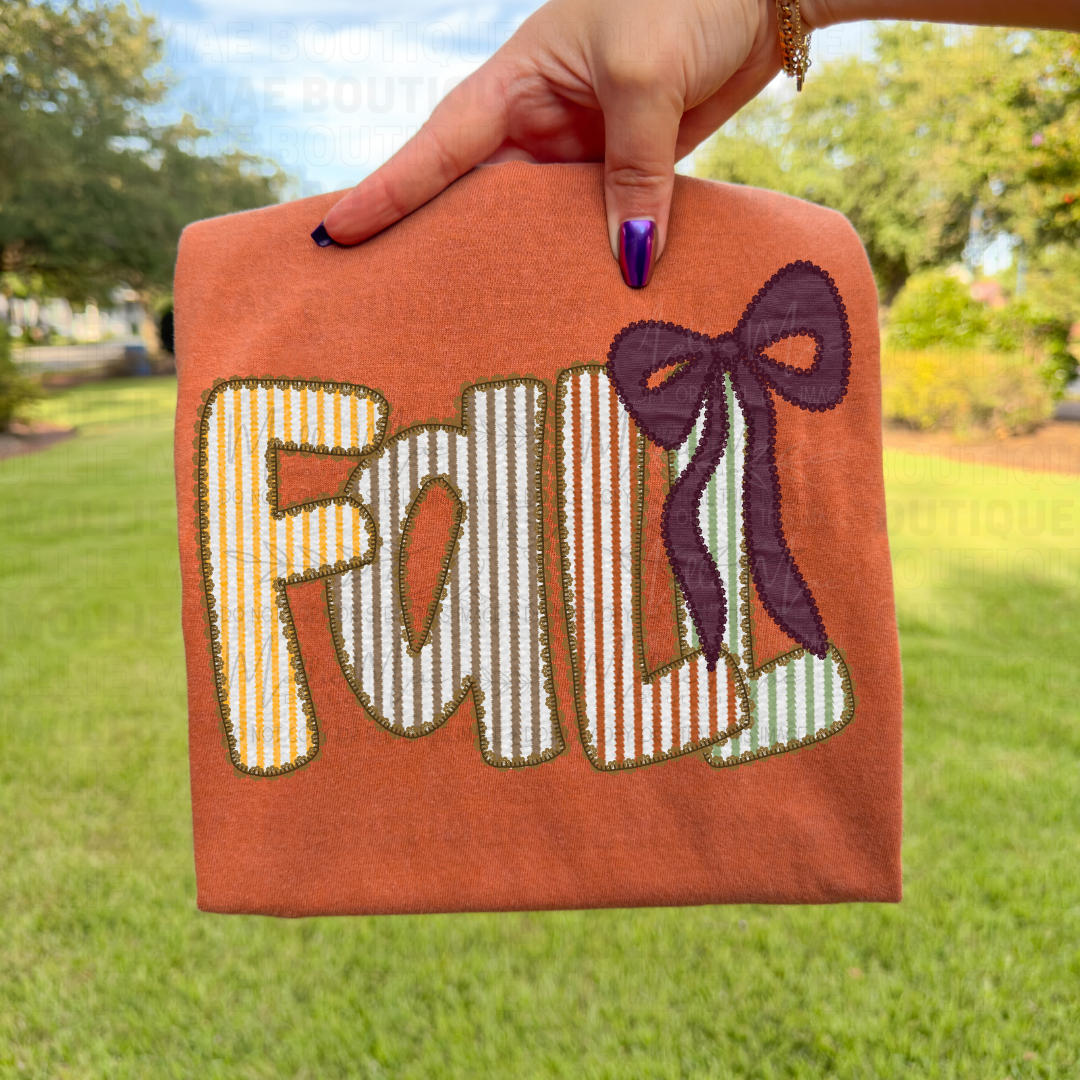 Fall Seersucker Graphic Tee | Comfort Colors Ivory, Bay, or Yam