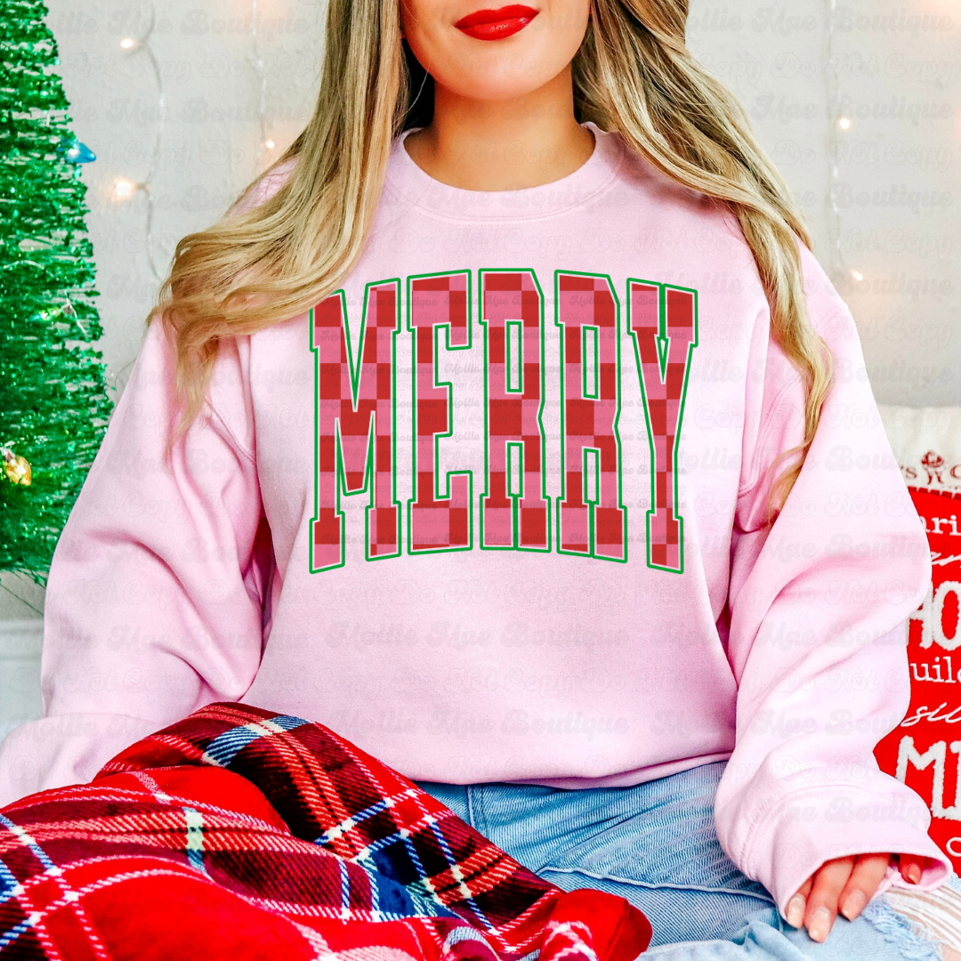 Merry & Bright Buffalo Check Graphic