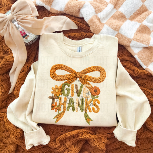 Floral Give Thanks Graphic Tee or Sweatshirt