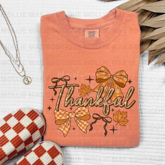 Coquette Thankful Bow Tee