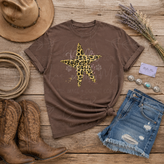 Leopard Western Star Graphic T-Shirt