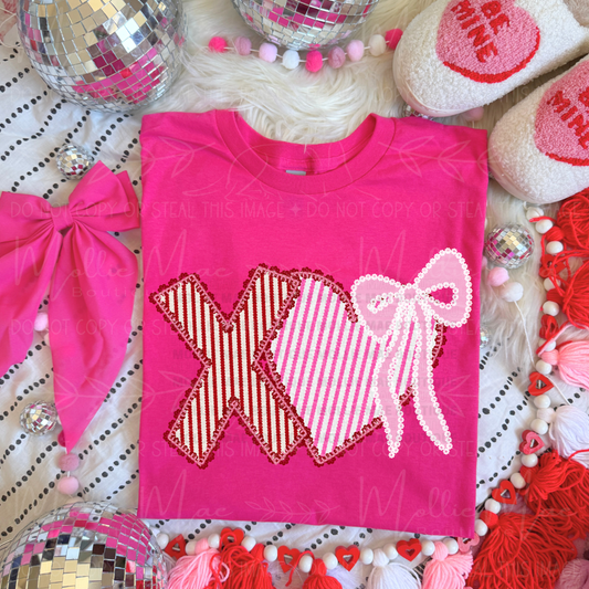 Sweet Seersucker XOXO Graphic Tee