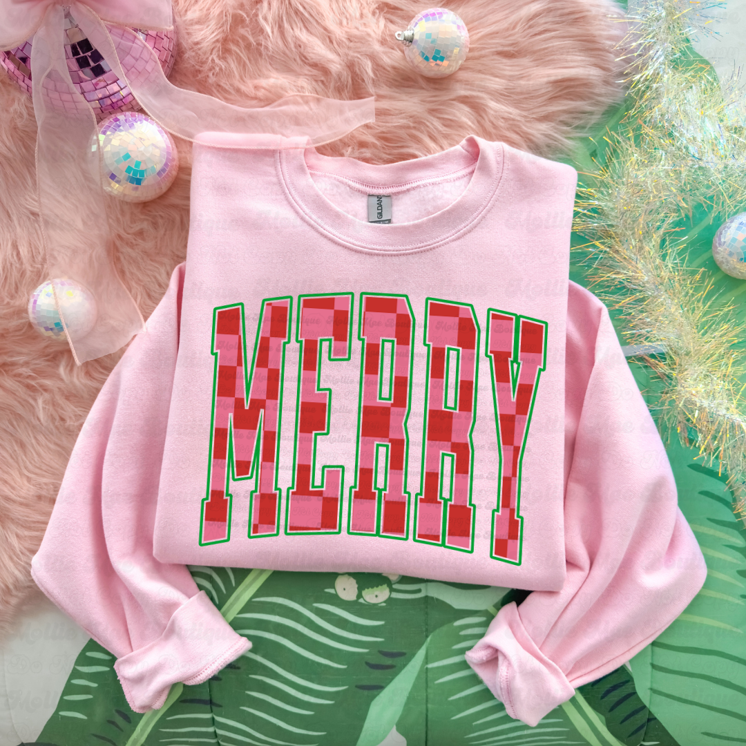 Merry & Bright Buffalo Check Graphic