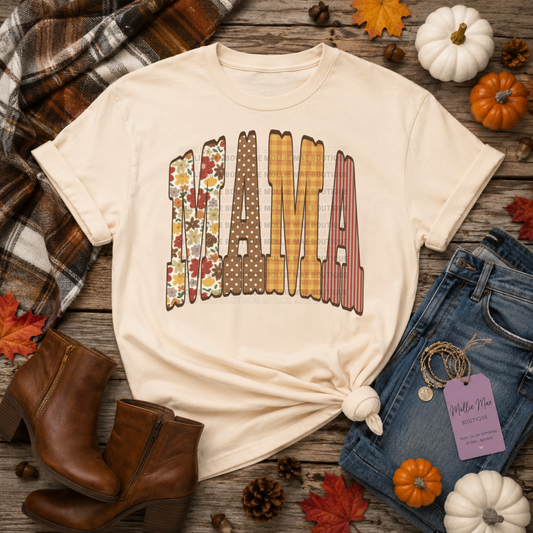 AUNTIE Fall Patchwork Graphic Tee or Crewneck Sweatshirt