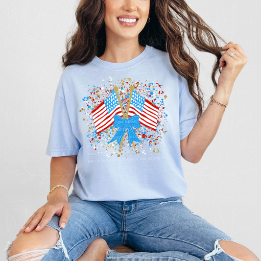 Patriotic Flag Paint Splatter Tee