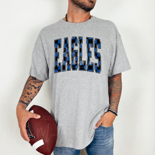Eagles Oversized Checkered Letters Tee