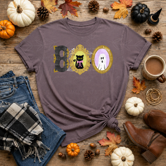 Vintage Boo Portraits Halloween Graphic Tee