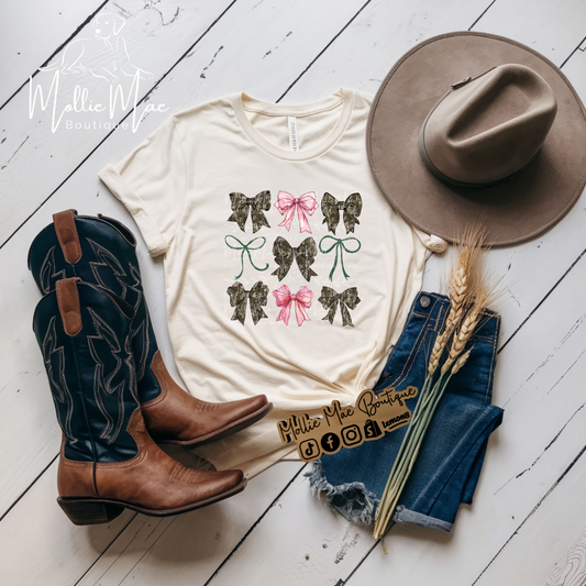 Camo and Pink Bows Tshirt