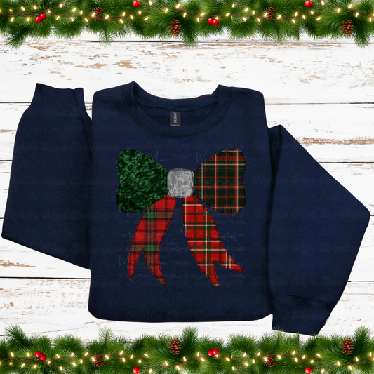 RL Plaid Bow Graphic Sweatshirt