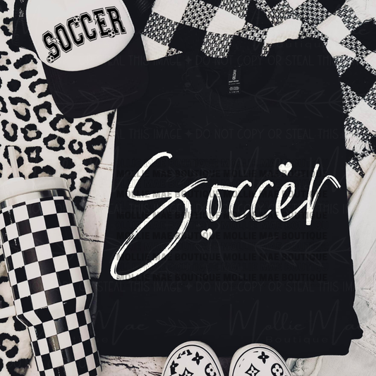 Soccer Script Heart Graphic Tee