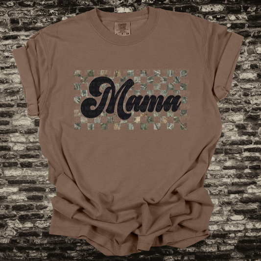 MAMA(black) - Camo Checkered Tshirt