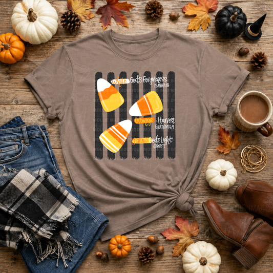 Faith Candy Corn Fall Graphic Tee
