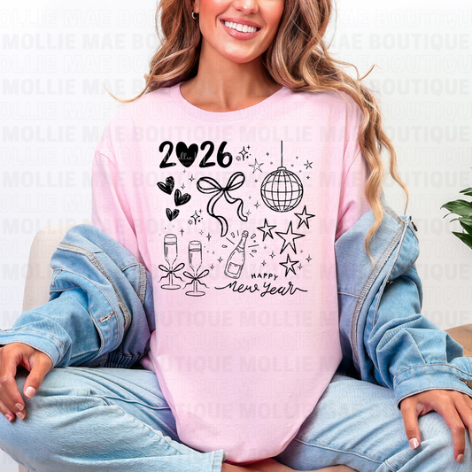 2026 NYE Doodle Sweatshirt or Tee