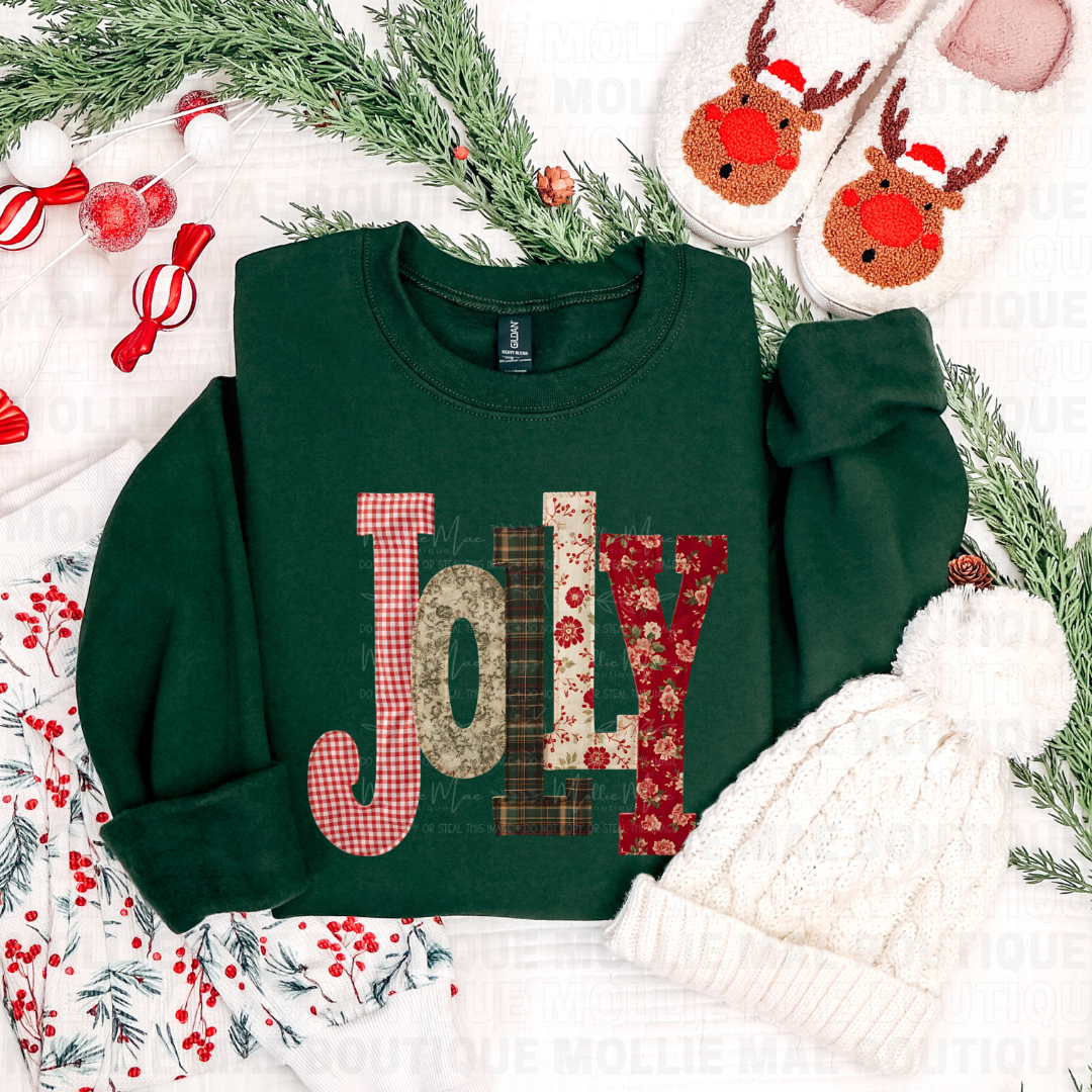 Jolly Patchwork Christmas Sweatshirt