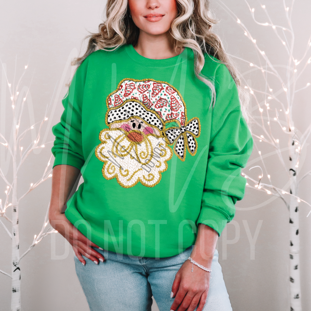 Sweet Santa Faux Yarn Crewneck