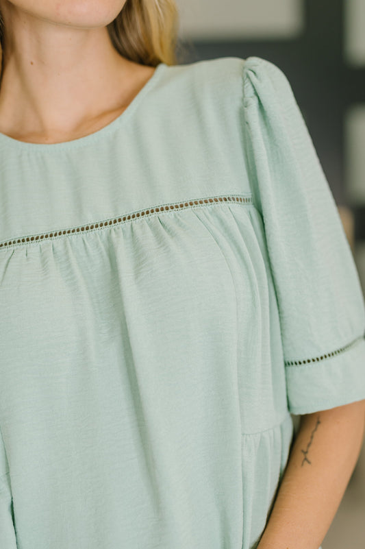 Caught You Looking Crinkle Woven Blouse