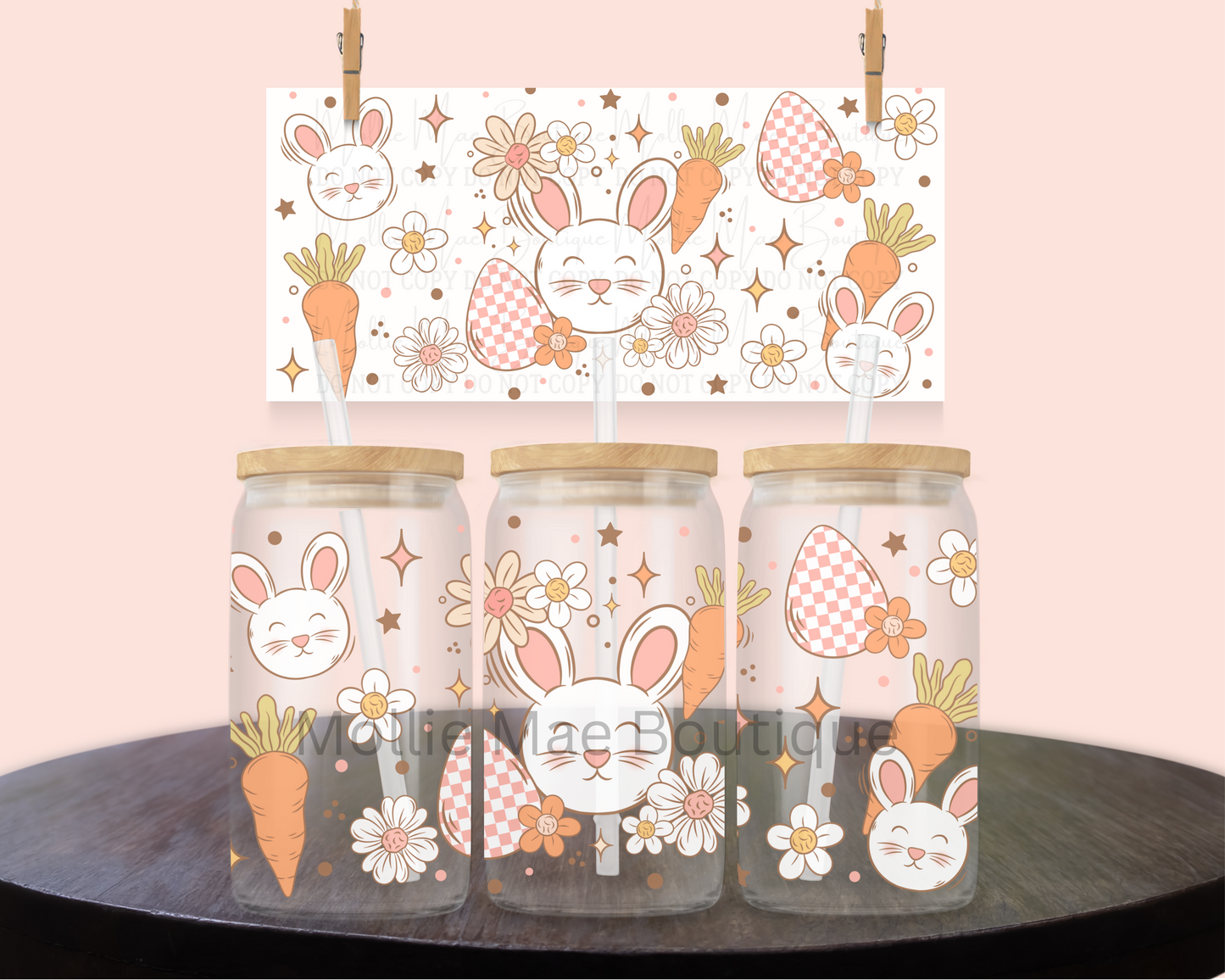 Easter Bunny Glass Jar