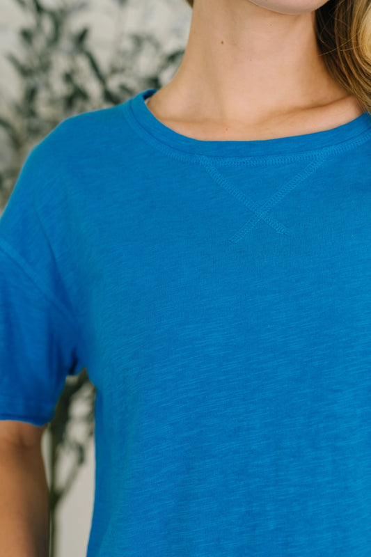 Effortless Edit Boxy Tee in Deep Sky