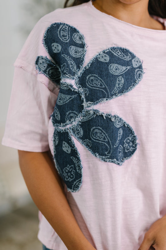 Exactly My Type Paisley Floral Applique Top boutique top from Mollie Mae Boutique