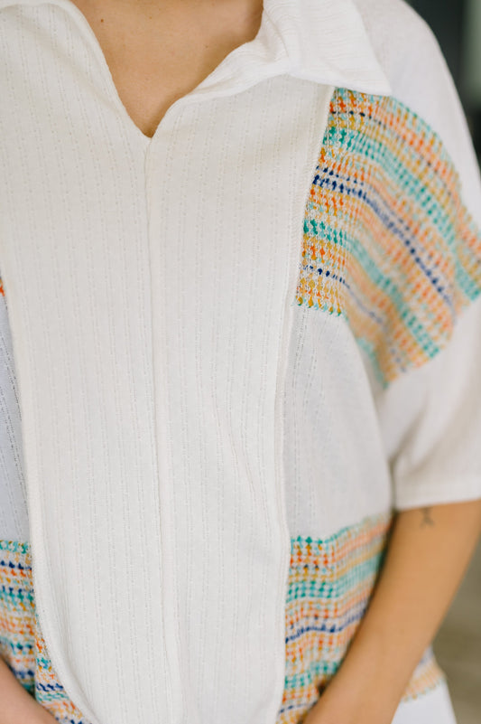Good For Me Collared Knit Top boutique top at Mollie Mae Boutique