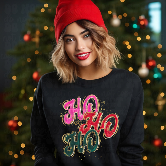 Ho Ho Ho Painted Graphic Sweatshirt