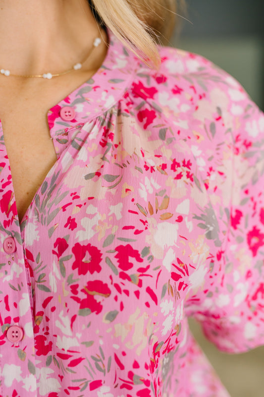 Need My Love Floral Blouse boutique apparel from Mollie Mae Boutique