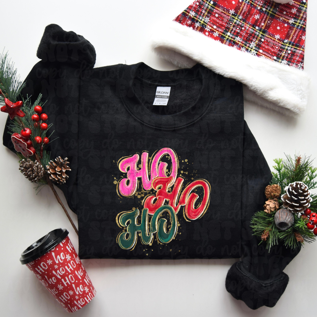 Ho Ho Ho Painted Graphic Sweatshirt