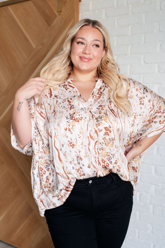 Take a Chance Mixed Print Top